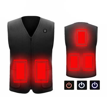 Electric Vest Heated Cloth Jacket USB Thermal Warm Heated Winter Body Warmer Ski