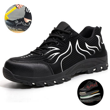 Tengoo Steel Toe Safety Shoes Work Shoes Waterproof Breathable Anti-Smashing Hiking Shoes