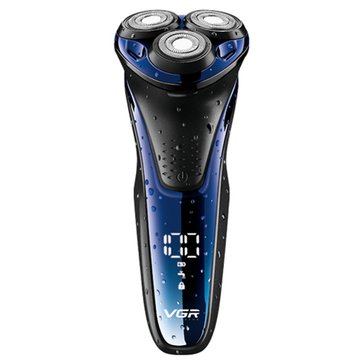 VGR Male Portable Electric Shaver Men Waterproof Wet & Dry Razor USB Rechargeable LCD Display
