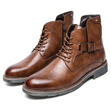 Men retro non-slip casual leather boots 