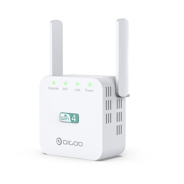 DIGOO DG R611 300Mbps 2.4GHz WiFi Range Extender EU or US or UK Wall Plug Repeater Wireless Signal Booster Dual Antenna with Ethernet Port
