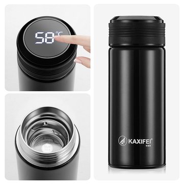 KCASA K916 300ML Smart Stainless Steel Insulation Vacuum Bottle LED Touch Screen Temperature Display Vacuum Cup IPX7 Waterproof Thermal Bottle