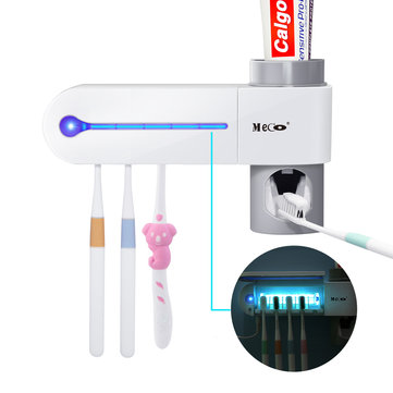 Ventola di Asciugatura e Supporto per dentifricio Duokon Sterilizzatore per spazzolini UV 3 in 1 distributore Automatico di dentifricio Supporto per disinfettante per spazzolini da Denti EU 220V 
