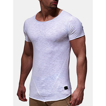 Summer mens breathable solid color short sleeve tops Sale - Banggood ...