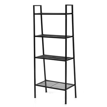 4 Tiers Wall Leaning Ladder Shelf Bookcase Bookshelf Storage Rack Shelves Storage Stand Unit Organizer for Office Home Bedroom Living Room