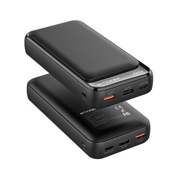 BlitzWolf® BW-P11 20000mAh 18W QC3.0 PD Power Bank for iPhone 11 Pro XR X for Samsung S9 S10 for Xiaomi Huawei - Black