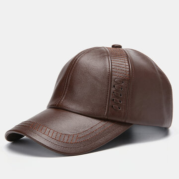 Men Artificial Leather Vintage Woven Baseball Cap Personality With Woven Hat