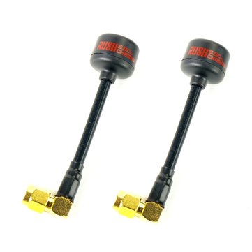 A Pair Rush Cherry 1.2dBi 5.8Ghz LHCP SMA Right Angle FPV Racing Antenna for RC Drone