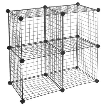 4 Cube Storage Shelves Closet Organizer, Cube Wire Storage Shelves