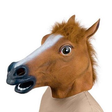 Creepy Horse Head Latex Mask Face Rubber Mask For Halloween