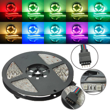 Details about  / RGB 300LEDs 5050 5M Black PCB LED Strip Light Non-Waterproof+20Keys Music Remote